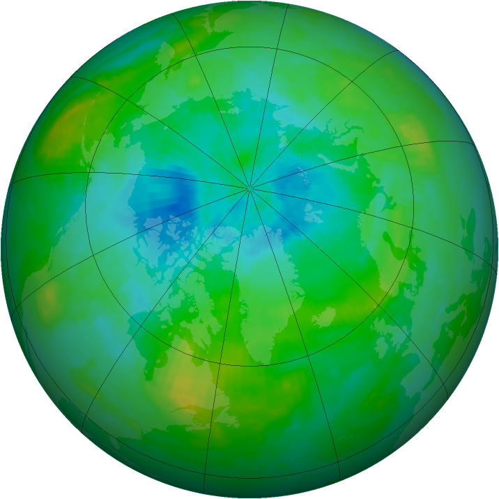 Arctic ozone map for 24 August 1989